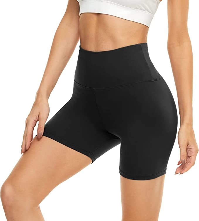 5” Biker Shorts for Women – High Waist Tummy Control Stretch Spandex Workout Shorts for Yoga Running Athletic Gym