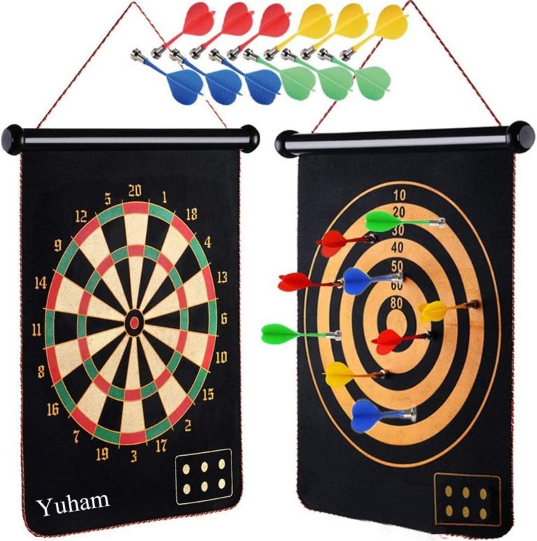 Magnetic Dart Board Indoor Outdoor Games for Kids and Adults, Toys Gifts for 5 6 7 8 9 10 11 12 13 Year Old Boy, 12pcs Safe Darts, Easily Hangs Anywhere