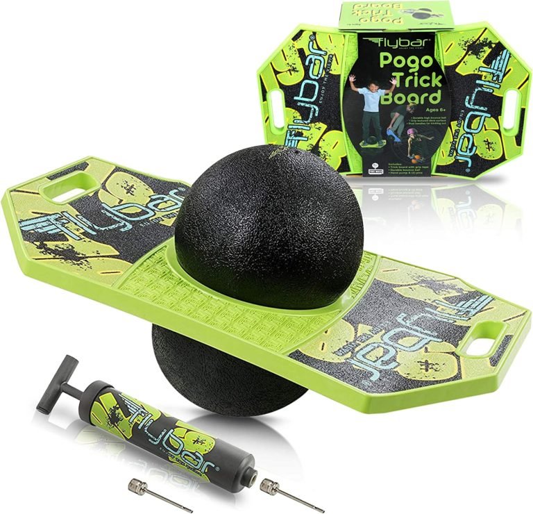 Trick Ball for Kids, Trick Bounce Board for Boys and Girls Ages 6+, Up to 160 lbs, Includes Pump, Easy to Carry Handle, Durable Plastic Deck Indoor, Outdoor Toy Pogo Jumper