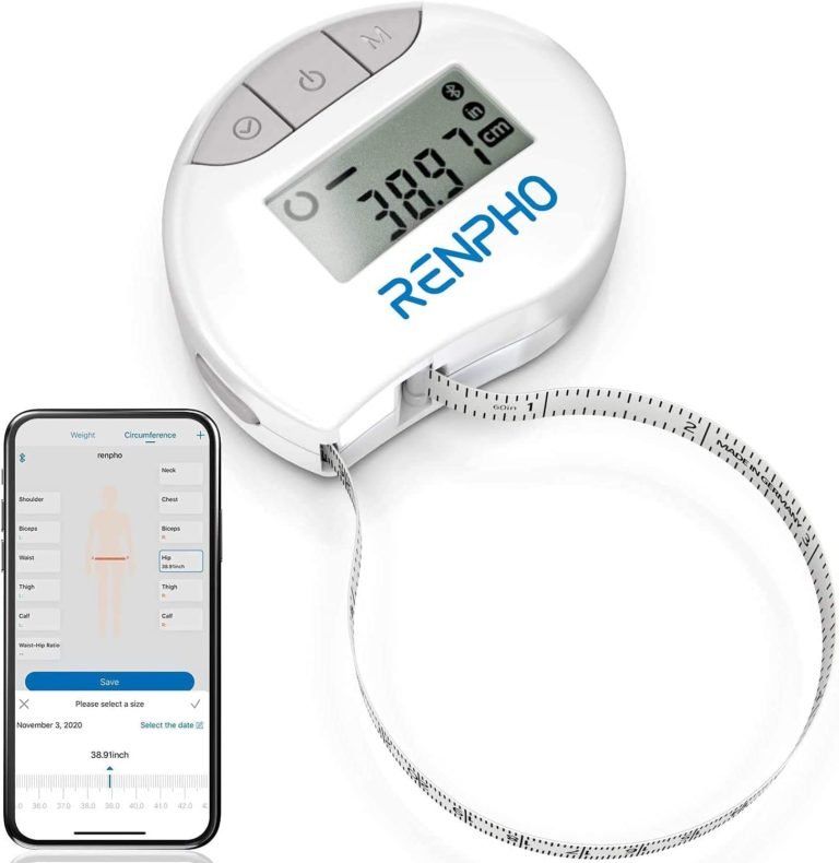 Smart Tape Measure Body with App Bluetooth Measuring Tapes for Body Measuring, Weight Loss, Muscle Gain, Fitness Bodybuilding, Retractable, Measures Body Part Circumferences, Inches & cm