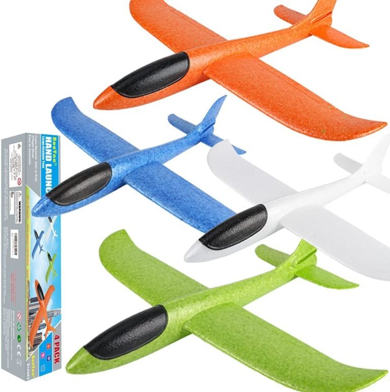 4 Pack Airplane Toys, 17.5″ Large Throwing Foam Plane, 2 Flight Mode, Foam Gliders, Flying Toys, Birthday Gifts for Boys Girls Kids 3 4 5 6 7 8 9 10 11 12 Year Old Boys,Outdoor Sport Game Toys